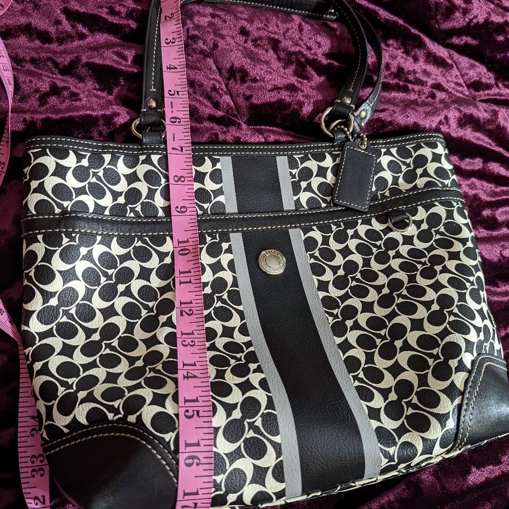 Black and white coach purse